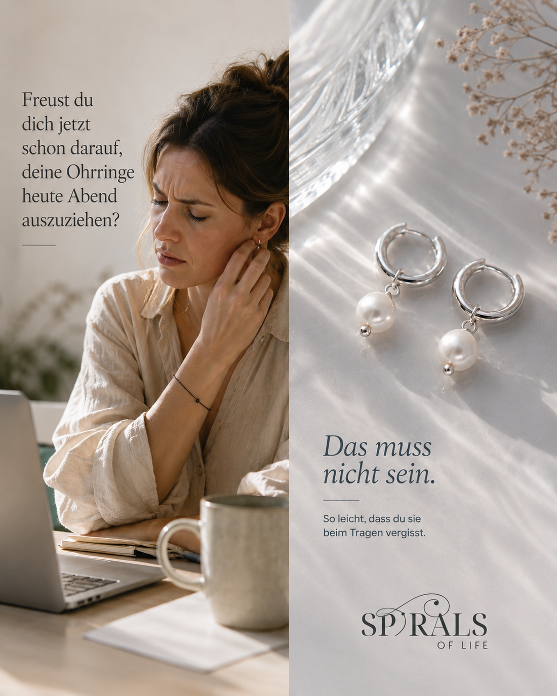 Warum schwere Ohrringe schaden – und wie federleichter Schmuck das Problem löst