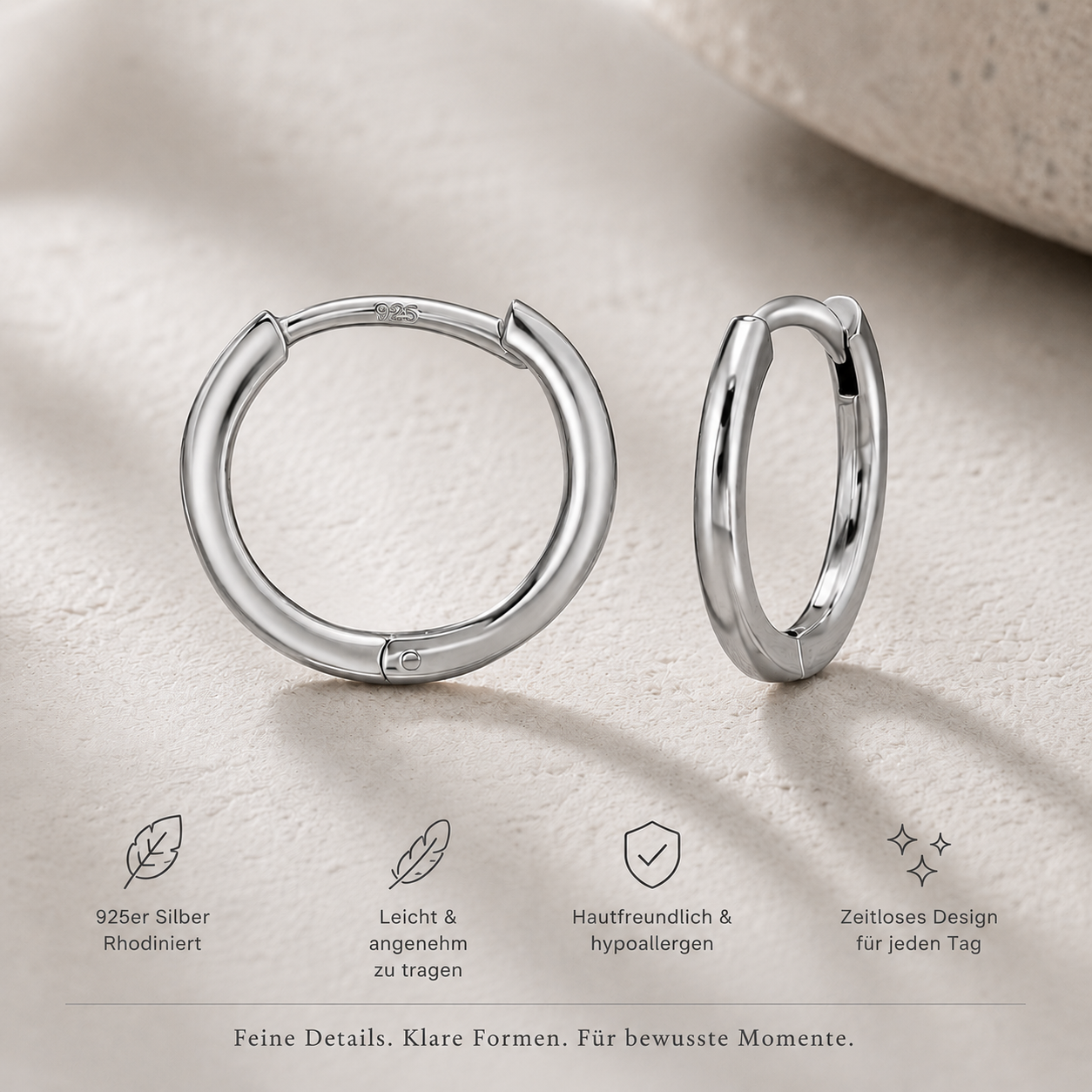 925 Silber Hoop Ohrringe