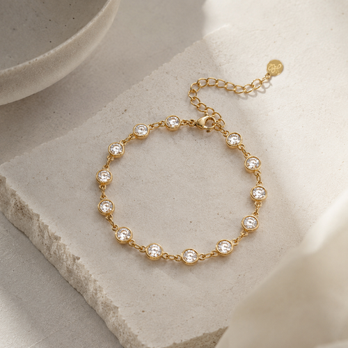 Armband mit runden Zirkonia-Steinen