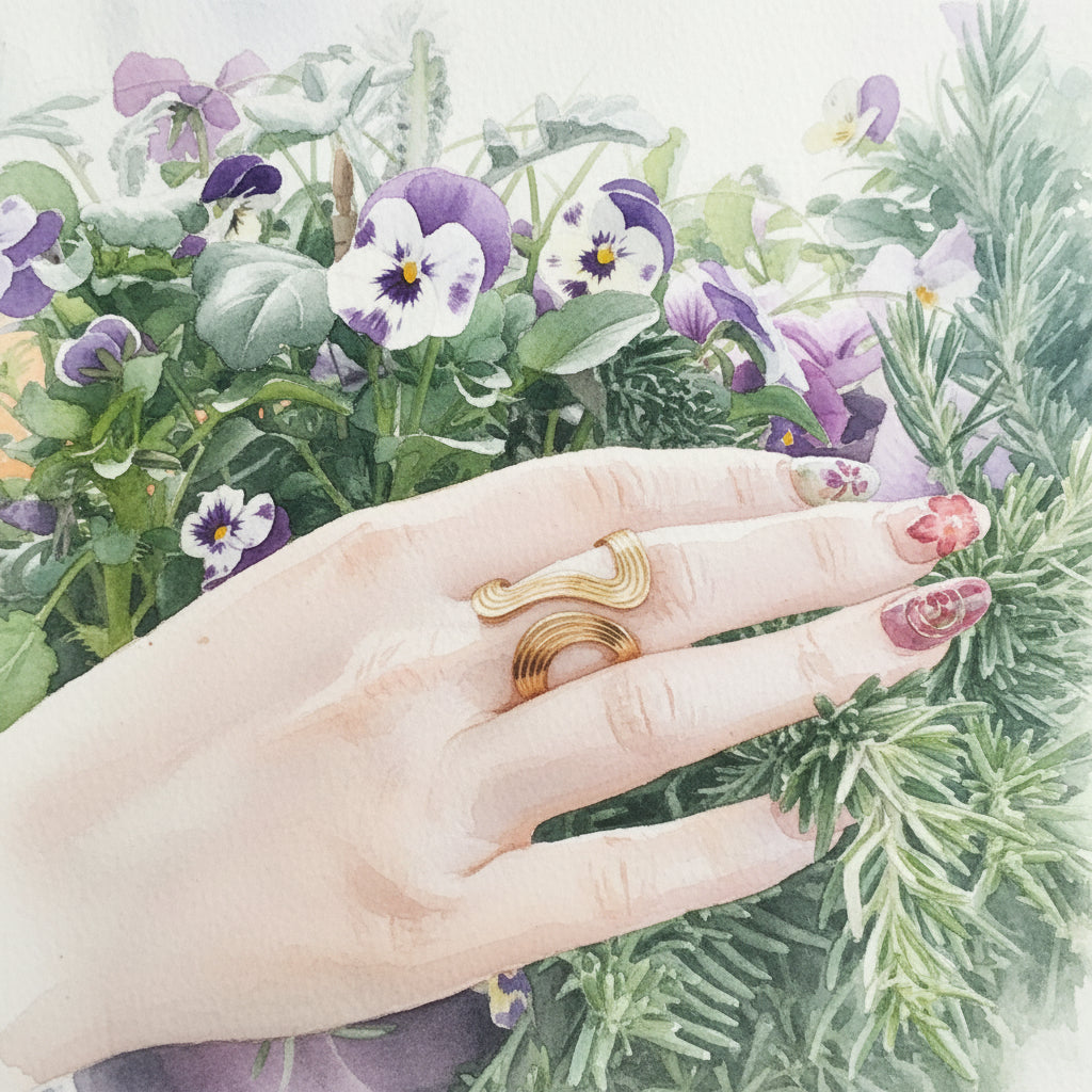 Goldring massiv auf Hand