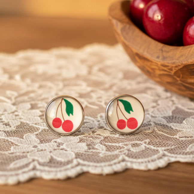 Mini Ohrstecker mit Kirschen