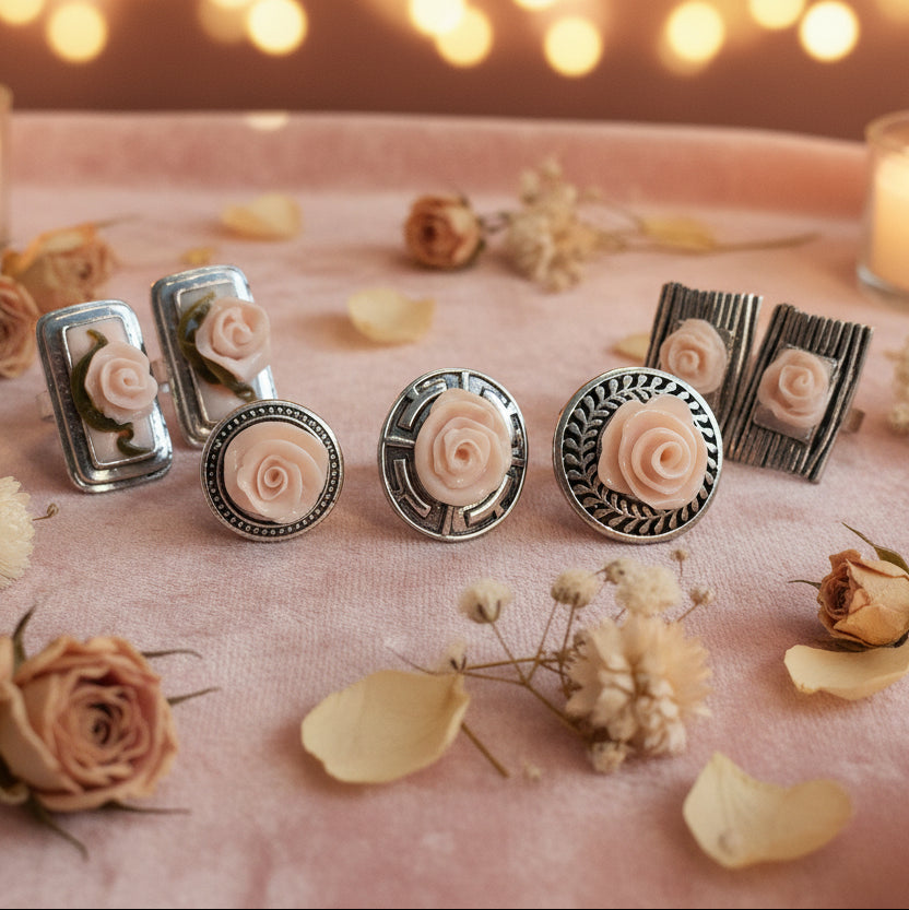 Ringe metal mit rosen