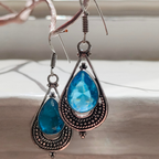 Ohhringe aus Silber mit Blauen Topasen